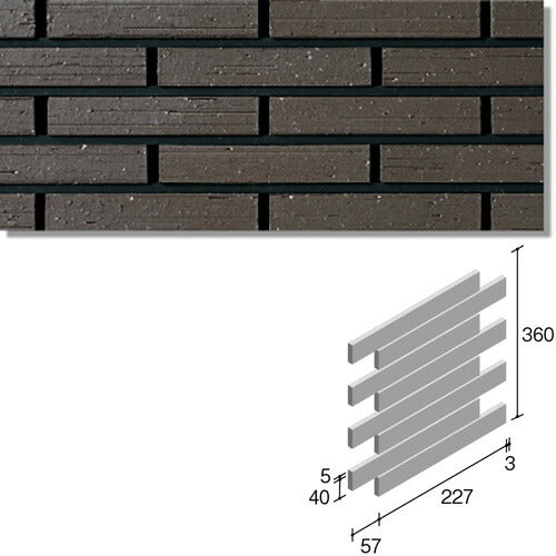 ニッタイ工業株式会社 外装壁タイル ラフネスボーダー(接着剤張り工法) RNES-6RU-40 ボーダー1/4レンガ張り(ユニット)<準>