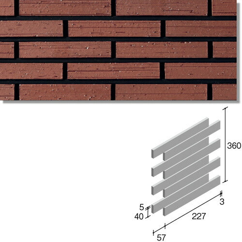 ニッタイ工業株式会社 外装壁タイル ラフネスボーダー(接着剤張り工法) RNES-6RU-50 ボーダー1/4レンガ張り(ユニット)<準>