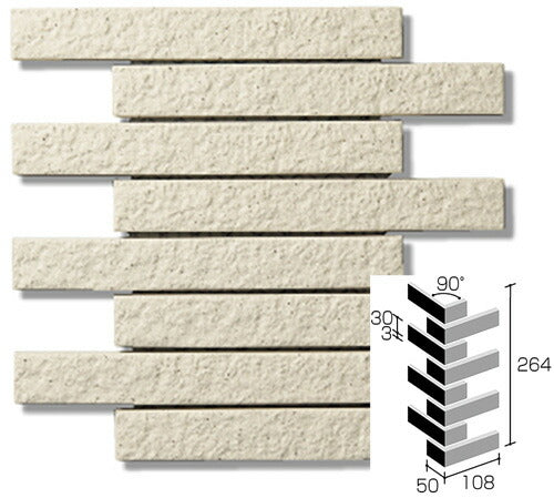 ニッタイ工業株式会社 外装壁タイル 彩土ボーダー(接着剤張り工法) SB-110M ボーダー曲り(接着)(ユニット)