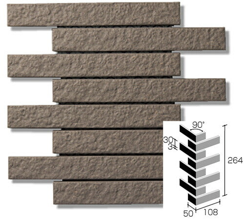 ニッタイ工業株式会社 外装壁タイル 彩土ボーダー(接着剤張り工法) SB-140M ボーダー曲り(接着)(ユニット)