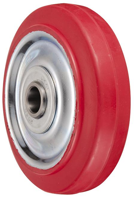 岐阜産研工業(ウカイ) SRタイプ 車輪 サイズ100mm 鋼板製ポリブタジェン赤ゴム SR-100