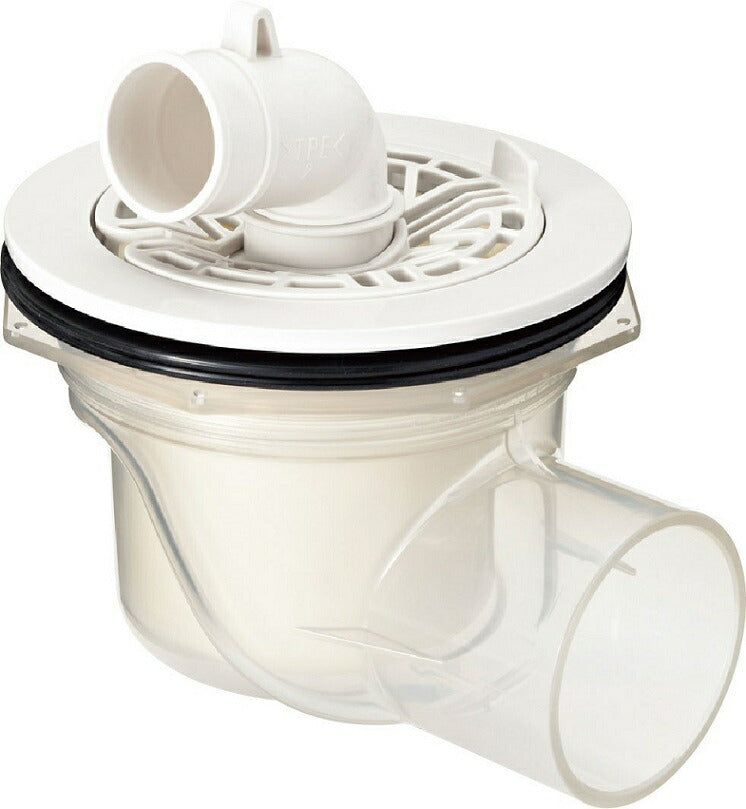 洗濯機パン ABS製排水トラップ ヨコビキ・透明 TP-54/FW1