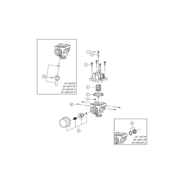 小便フラッシュバルブ本体(節水形)(普通形) UF-3V,HT