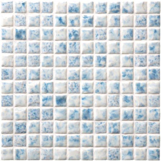 BEA-8[ケース/２２シート入り] 　名古屋モザイク  BEARIX ベアリクス 22.5角紙貼り(ブライト)  モザイク タイル 22.5mm 白系 青系