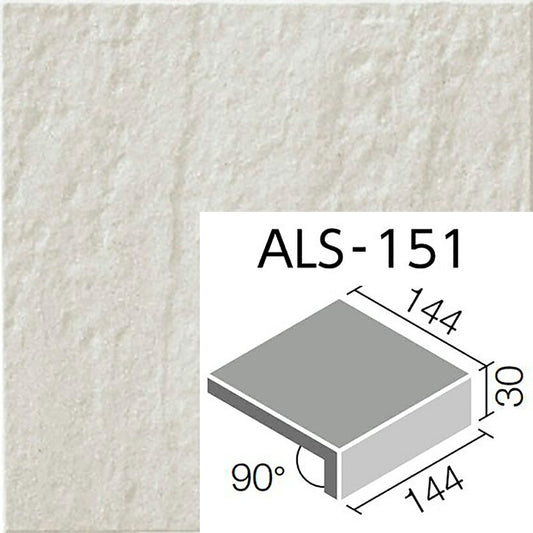 外装床タイル  アレス 150mm角垂れ付き段鼻  ALS-151/1