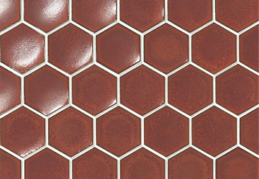 名古屋モザイク  クラフトタイル  デスポート DESPORT  60×52六角形凹面(施釉)  DES-50W[シート]
