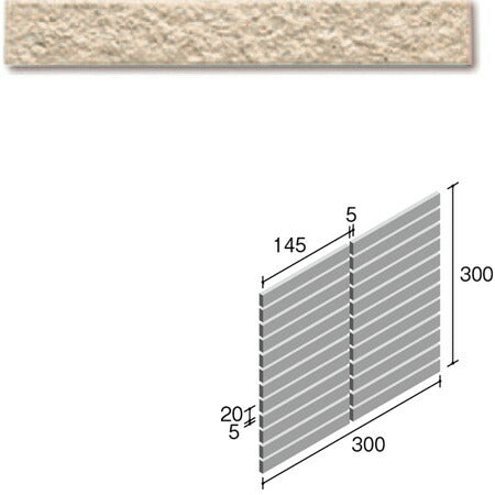 ニッタイ工業株式会社  外装壁タイル フレーバー(接着剤張り工法)  FL203/5AS ボーダー(スダレ張り)(ユニット)