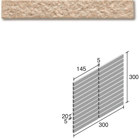 ニッタイ工業株式会社  外装壁タイル フレーバー(接着剤張り工法)  FL203/5CS ボーダー(スダレ張り)(ユニット)