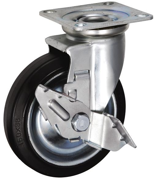 岐阜産研工業(ウカイ)  HJSタイプ 中荷重用ストッパー付旋回キャスター サイズ150mm  HJS-150