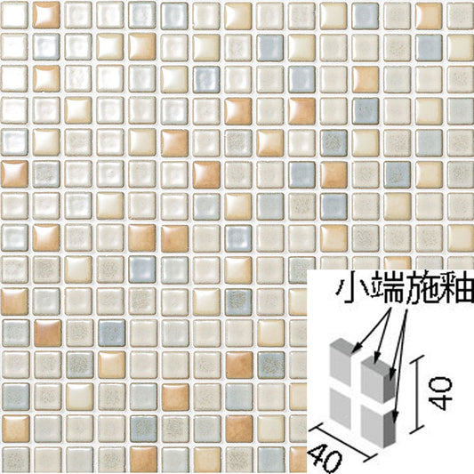 インテリアモザイク カレイドグレイズ  20mm角両面小端施釉ネット張り  IM-2065P1/KLG-11[シート]