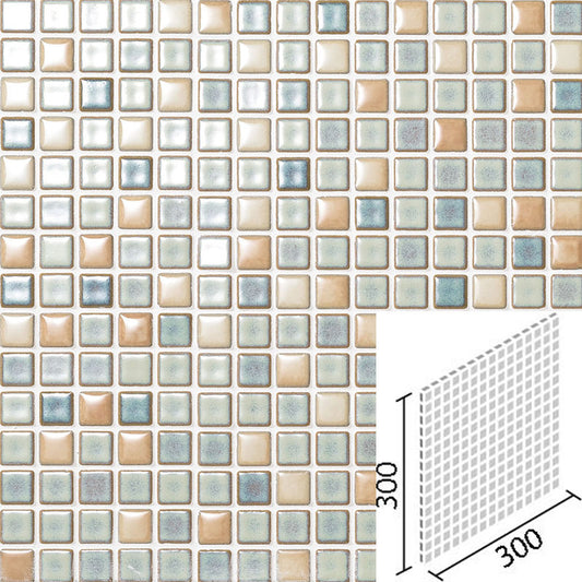 インテリアモザイク カレイドグレイズ  20mm角ネット張り  IM-20P1/KLG-12