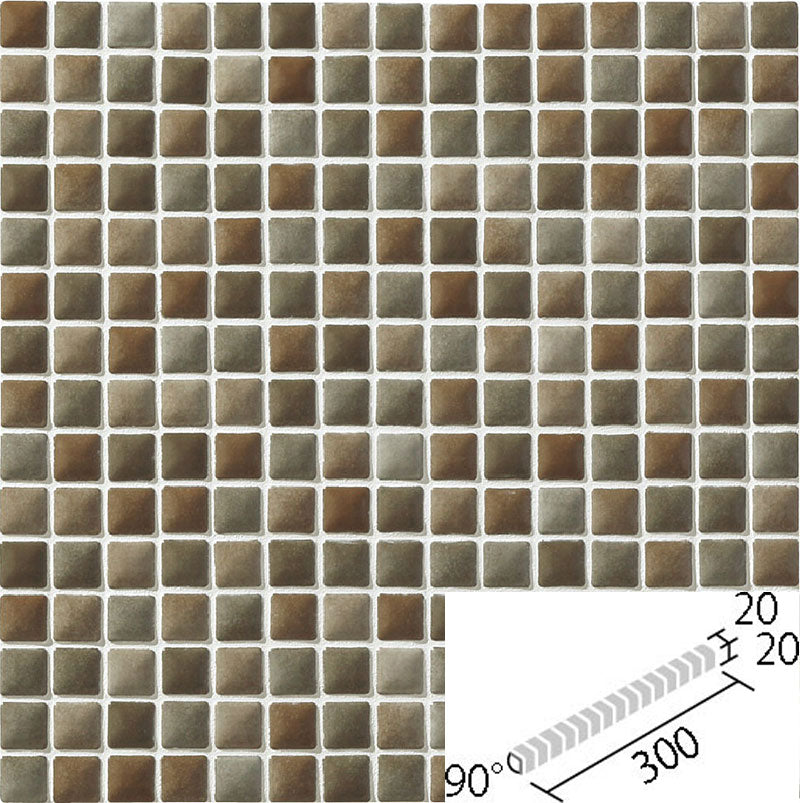 インテリアモザイク ムージャン 20mm角曲表紙張り  IM-225P1/MUS9M(マット釉)