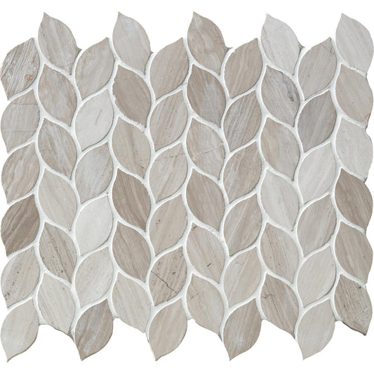 名古屋モザイク  MOROCCAN LEAF モロッカンリーフ62×33葉形 [裏ネット貼り]  LSN-R7010[シート]  デザイン タイル 石材 バラ売り