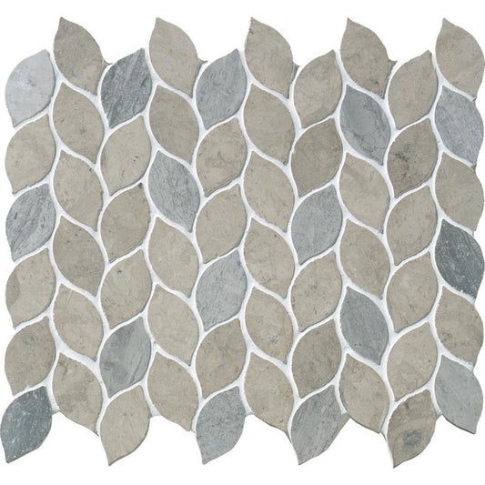 名古屋モザイク  MOROCCAN LEAF モロッカンリーフ62×33葉形 [裏ネット貼り]  LSN-R7030[シート]  デザイン タイル 石材 バラ売り