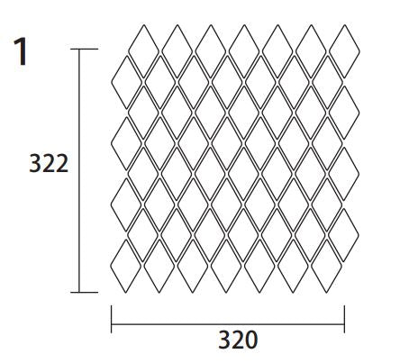 SWAN TILE｜TCic　ラティスプラッド　LTT-06［シート］　菱形平(表)紙張り[4×14粒]　内装壁タイル