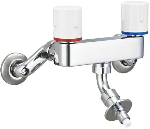 洗濯機用水栓金具 露出タイプ(屋内専用) 緊急止水弁付2ハンドル混合水栓 [逆止弁付] SF-WL63RQA
